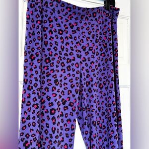 IMAN Purple and Black Wide Leg Pants